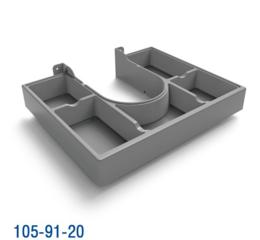 Пластиковий обмежувач для сифона з лотком 400*322*55, MESAN, сірий