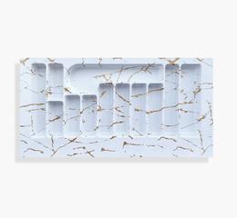 Лоток для кухонних приборів  Bravo білий+золото 960*480