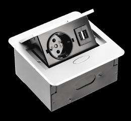 Освітлення Подовжувач GTV SCHUKO AVARO 1 розетка 2*USB провід 1,5 м, білий