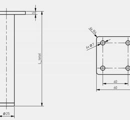 Ніжка меблева GTV Ronda simple, 150 мм, золото браш